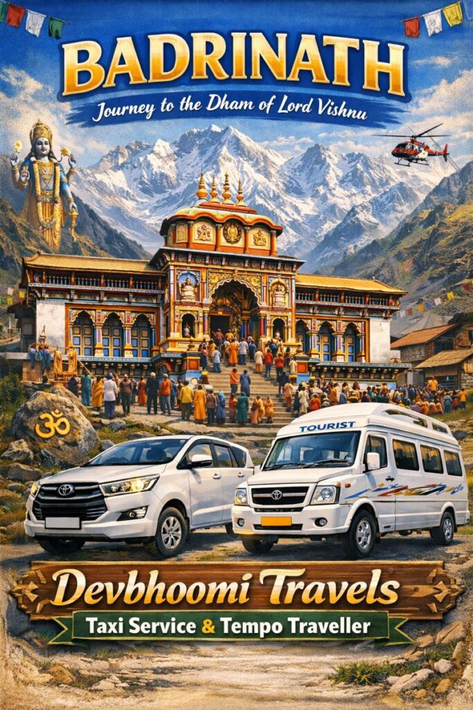 Haridwar to Badrinath Innova Crysta Taxi Fare | 3 Day Package – Devbhoomi Travels